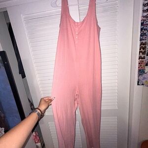 Old Navy Pink Button-Front jumpsuit